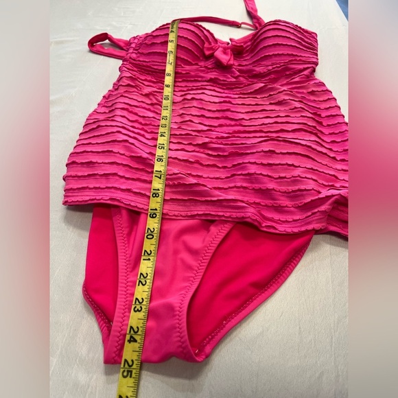 Jessica Simpson Pink Skirted One Piece Bathing Suit, Sz LG - Picture 6 of 13